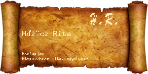 Hécz Rita névjegykártya