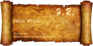Hécz Rita névjegykártya