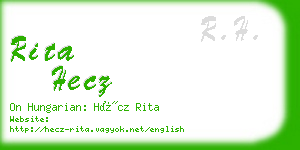 rita hecz business card